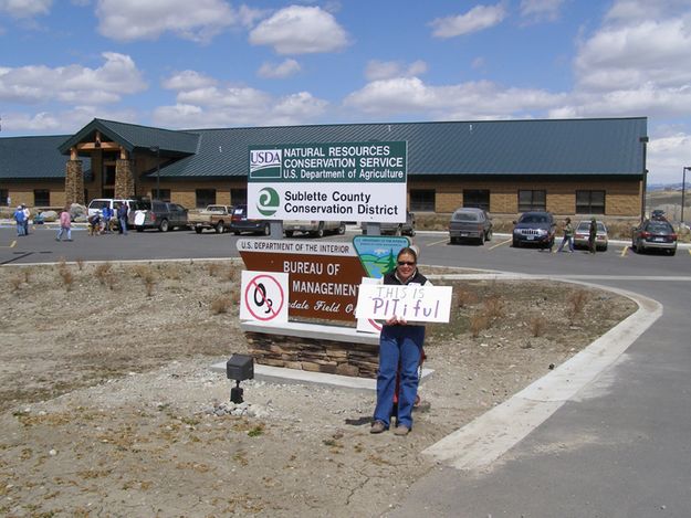 In front of the BLM. Photo by Sue Sommers.