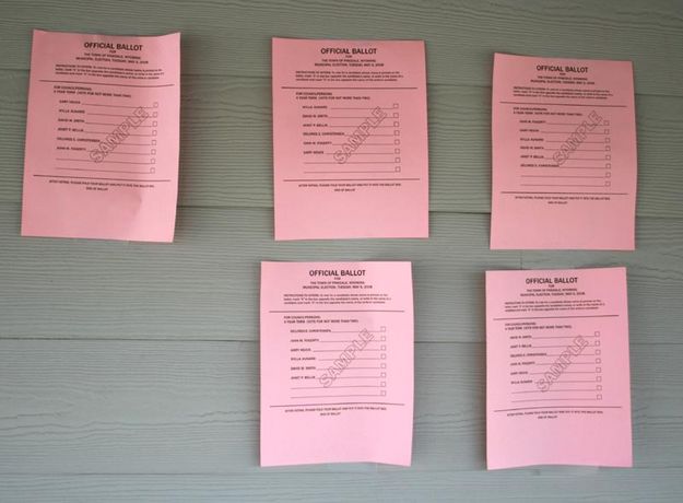 Sample Ballots. Photo by Dawn Ballou, Pinedale Online.