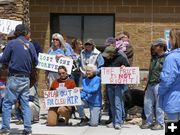 Peaceful Protestors. Photo by Sue Sommers.