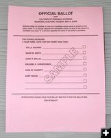 Sample Ballot. Photo by Dawn Ballou, Pinedale Online.