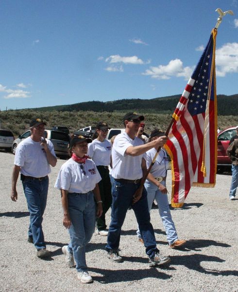 Flag Presentation. Photo by Dawn Ballou, Pinedale Online.