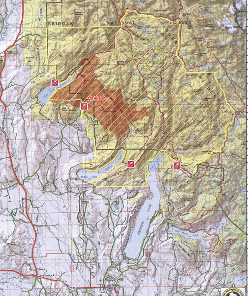 New Fork Fire August 7. Photo by Bridger-Teton National Forest.