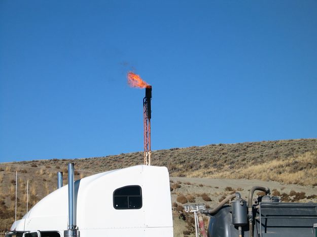 Well flaring Oct 28. Photo by Michael Kramer.