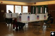 Voting in Pinedale. Photo by Dawn Ballou, Pinedale Online.