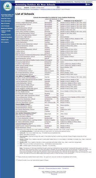 Schools to be tested. Photo by Environmental Protection Agency.