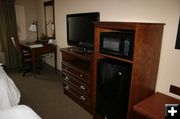 TV in room. Photo by Dawn Ballou, Pinedale Online.