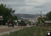 Driving thru LaBarge. Photo by Dawn Ballou, Pinedale Online.