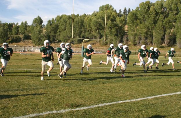 Running Drills. Photo by Pam McCulloch, Pinedale Online.