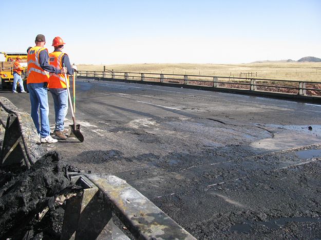 Interstate wreck. Photo by Ross Doman, Wyoming Department of Transportation.