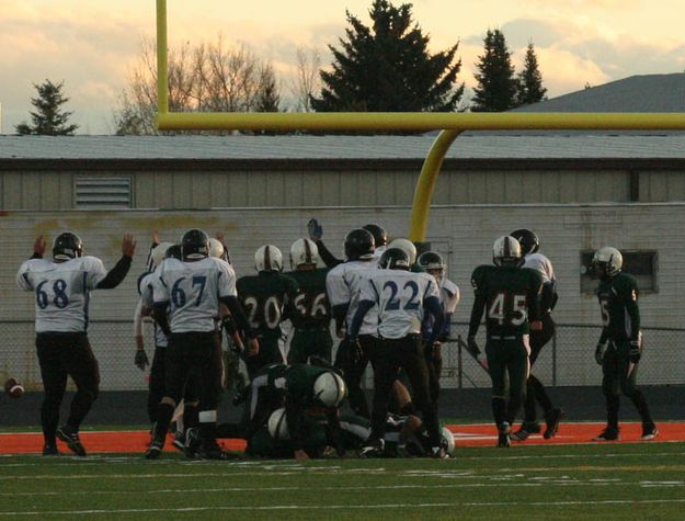 Lyman touchdown. Photo by Dawn Ballou, Pinedale Online.