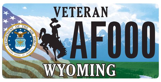 Air Force plate. Photo by Wyoming Department of Transportation.