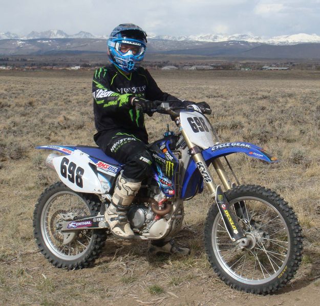 Taylor Dyess on his dirt bike. Photo by Clark Dyess.