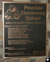 Dedication Plaque. Photo by Dawn Ballou, Pinedale Online.