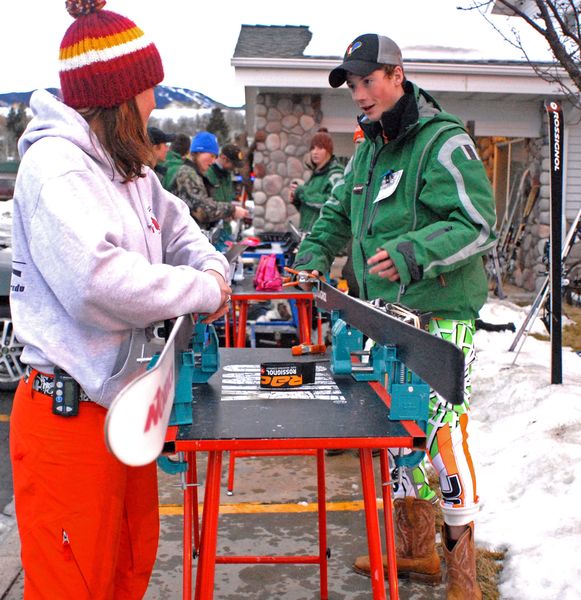 Tuning skis. Photo by Jason Rowe.