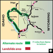 Detour Map. Photo by Wyoming Department of Transportation.