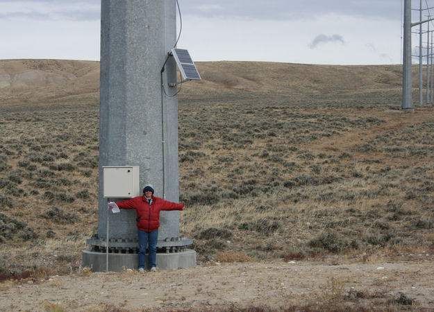 BIG power poles. Photo by Dawn Ballou, Pinedale Online.