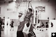 Jump for the basket. Photo by Tara Bolgiano, Blushing Crow Photography.