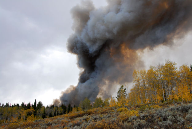 Fire just starting. Photo by Julie Bain.