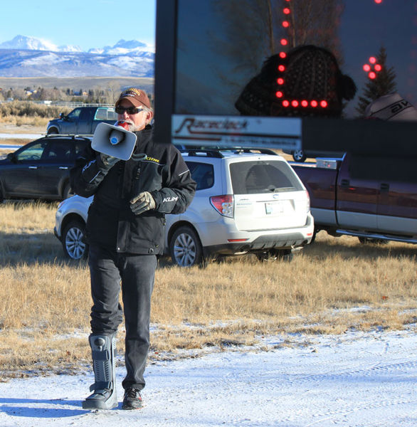 Craig Sheppard with bullhorn. Photo by Wyatt Sheppard.