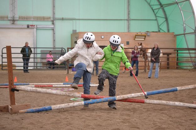 Practicing the course. Photo by M.E.S.A. Therapeutic Horsemanship.