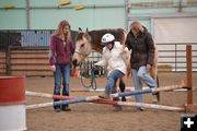 Angel guiding Buck. Photo by M.E.S.A. Therapeutic Horsemanship.