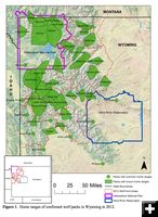 Wolf pack map. Photo by Wyoming Game & Fish.