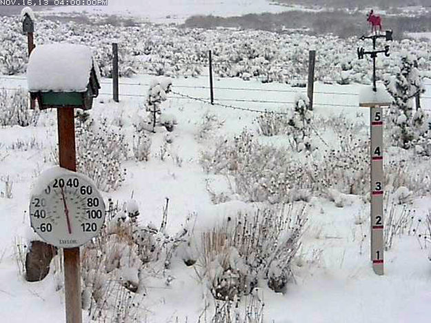 Snow in Bondurant. Photo by Bondurant webcam.