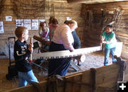 Sawing a log. Photo by Clint Gilchrist.