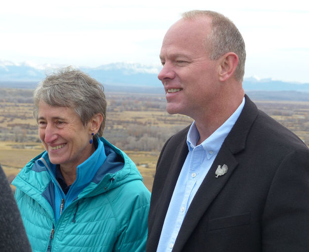 Sally Jewell and Gov Matt Mead. Photo by Dawn Ballou, Pinedale Online.