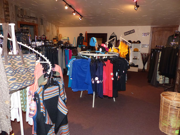 Clothing upstairs. Photo by Dawn Ballou, Pinedale Online.