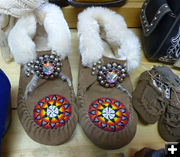 Rhinestone moccasins. Photo by Dawn Ballou, Pinedale Online.