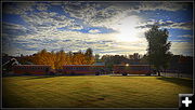 Shuttle Buses in the Morning. Photo by Terry Allen.