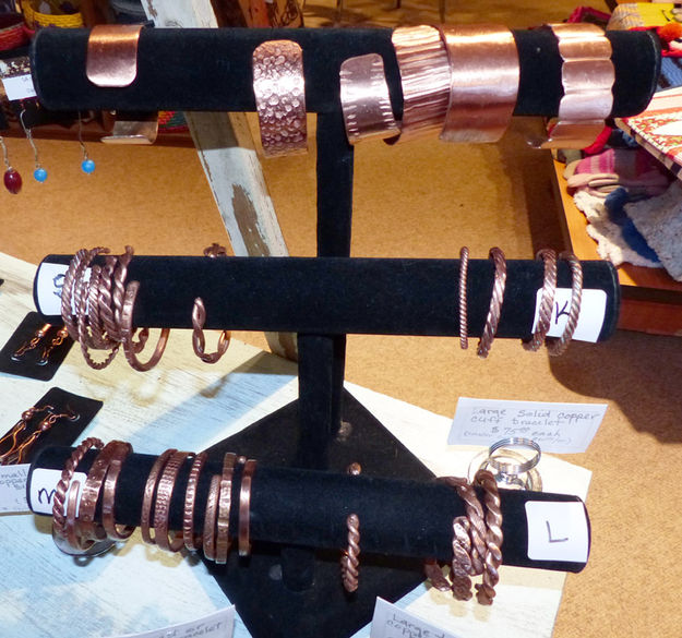 Copper bracelets. Photo by Dawn Ballou, Pinedale Online.