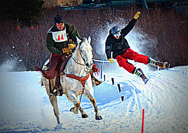 Ski Joring. Photo by Terry Allen, Pinedale Online.