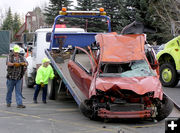 Winching up the wreck. Photo by Bob Rule, KPIN 101.1FM Radio.