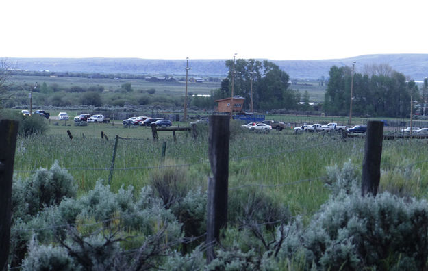 Watching from the rodeo grounds. Photo by Dawn Ballou, Pinedale Online.