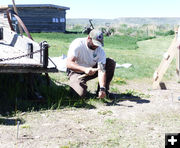 Staking. Photo by Dawn Ballou, Pinedale Online.