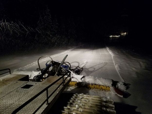 Trail grooming. Photo by White Pine Resort.