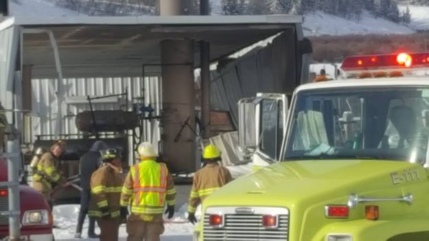 Gas plant explosion. Photo by Sublette County Emergency Management.