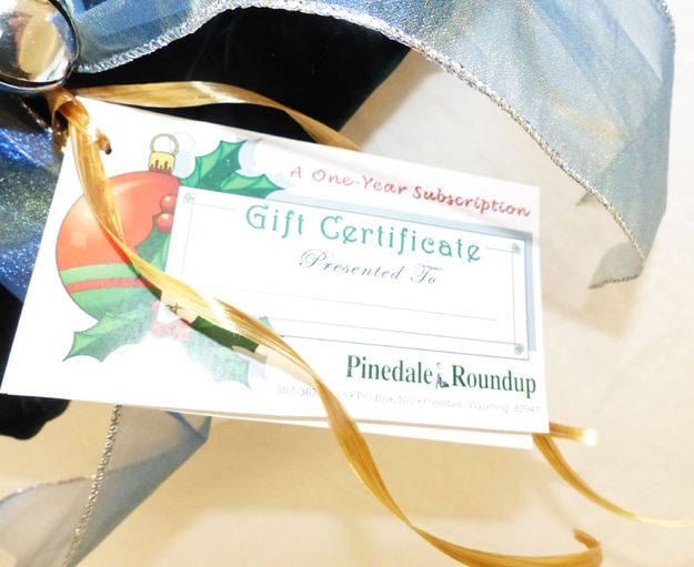 Newspaper Gift Certificates. Photo by Dawn Ballou, Pinedale Online.