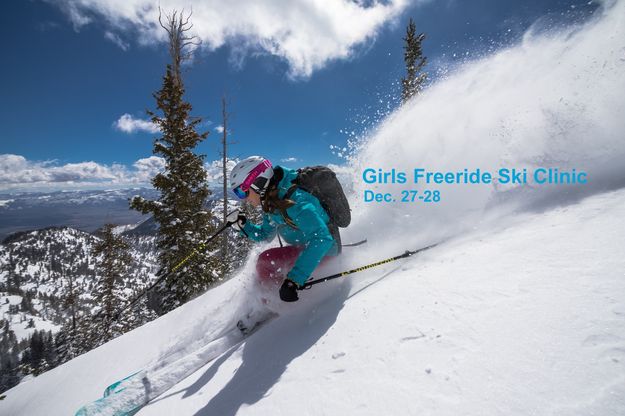 Girls Freeride Ski Clinic. Photo by Sublette County Ski & Snowboard Association.