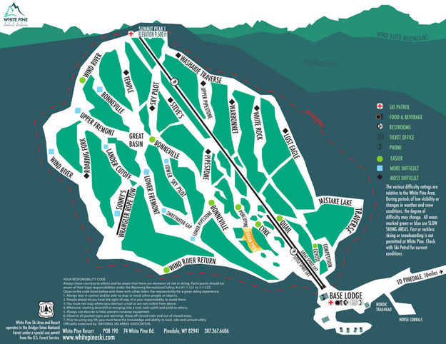 Trail Map. Photo by White Pine Ski Area.