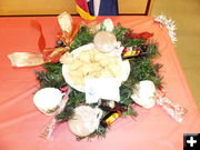 Office Outlet wreath. Photo by Dawn Ballou, Pinedale Online.