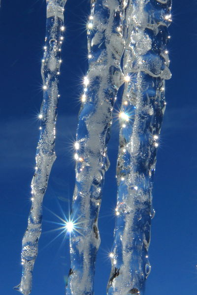 Icicle sunburst. Photo by Fred Pflughoft.