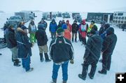 Morning musher meeting. Photo by Chris Havener, Pedigree Stage Stop Race.