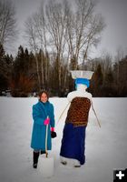 Brigitt and African Woman Sculpture. Photo by Terry Allen.