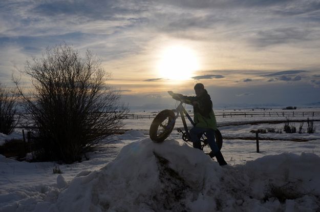 Tice Climbing At Sunset. Photo by Terry Allen.