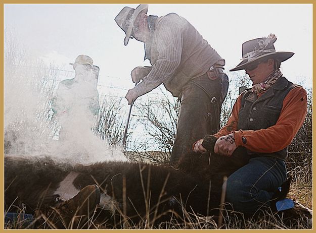 Applying the Iron. Photo by Terry Allen.