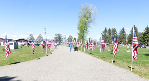 Line of flags. Photo by Dawn Ballou, Pinedale Online.