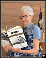 Bonnie at Library Book Sale. Photo by Terry Allen.